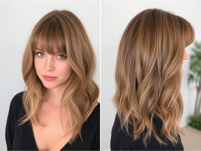 Curtain Bangs with Face-Framing Layers