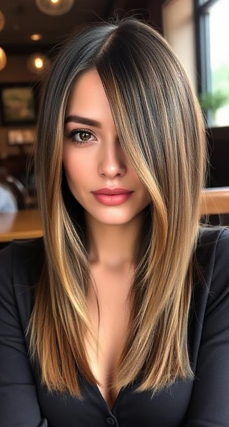 Straight Hair with Face-Framing Layers