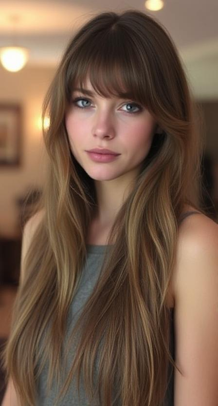 Wispy Bangs with Long Hair