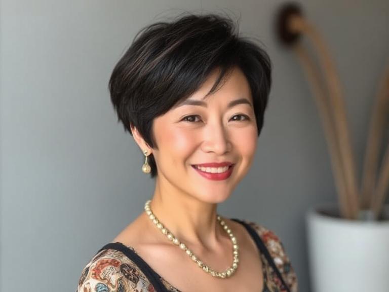 Chic Short Hairstyles for Asian Women Over 50