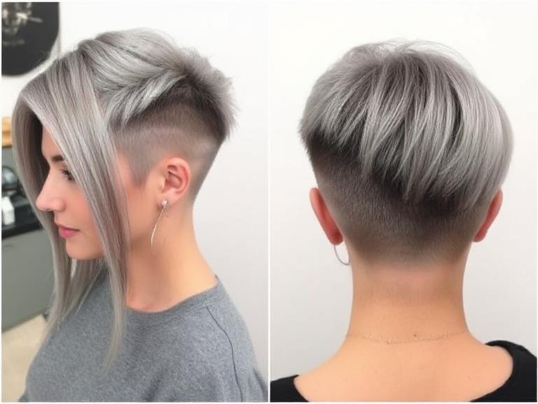 Undercut Grey Hairstyles for Women